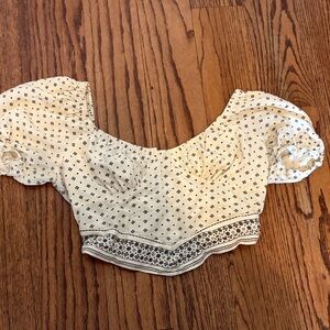 Cream Patterned Women's Top